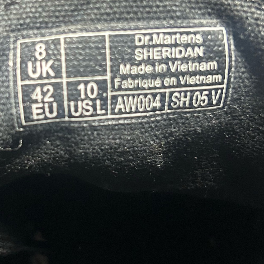 Dr. Marten's Sheridan Canvas Black High-Top Shoes Ankle Boot Size 10L - Picture 8 of 9